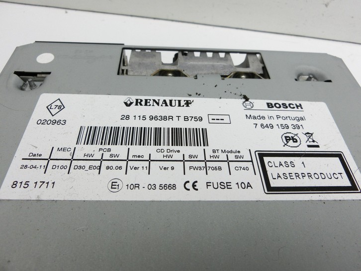 Renault Scenic III JZ 09-12 Autoradio CD-Radio Renault Scenic III JZ 09-12 30.08.2011 281159638R 7649159391 gebraucht Vorschau 3