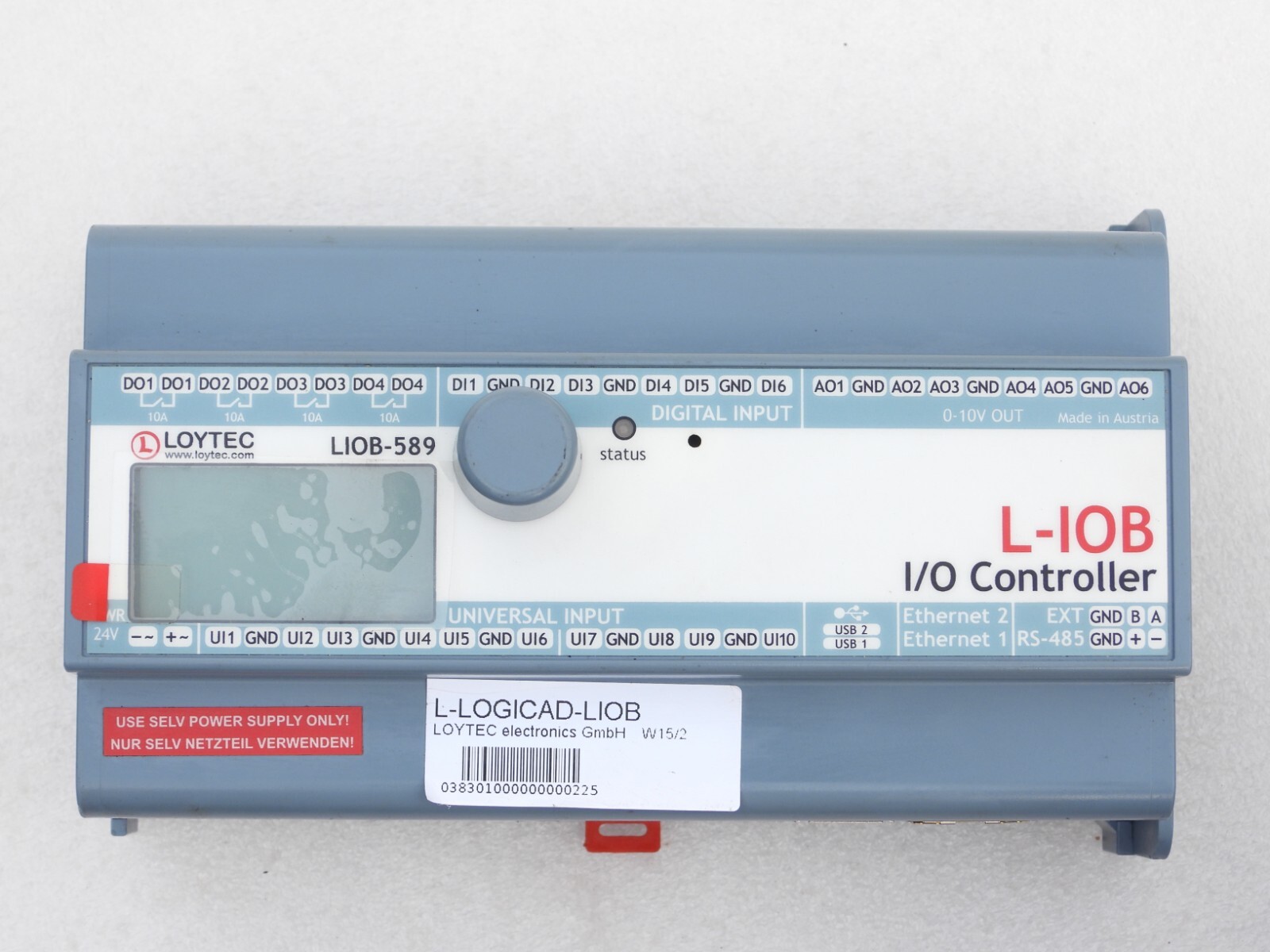 LOYTEC ELECTRONIC GMBH DIGITAL L-IOB INPUT OUTPUT CONTROLLER MODEL