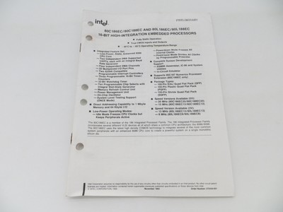 1993 intel Preliminary Book 16-BIT HIGH-INTEGRATION EMBEDDED PROCESSORS 80C186EC