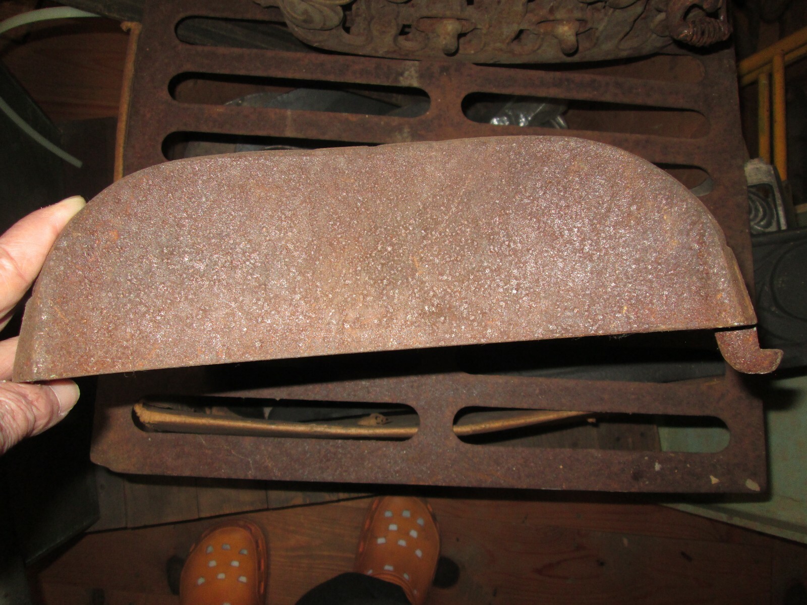Antique Vintage Moore's Air Tight Heater Cast Iron Heating Stove Swing Top