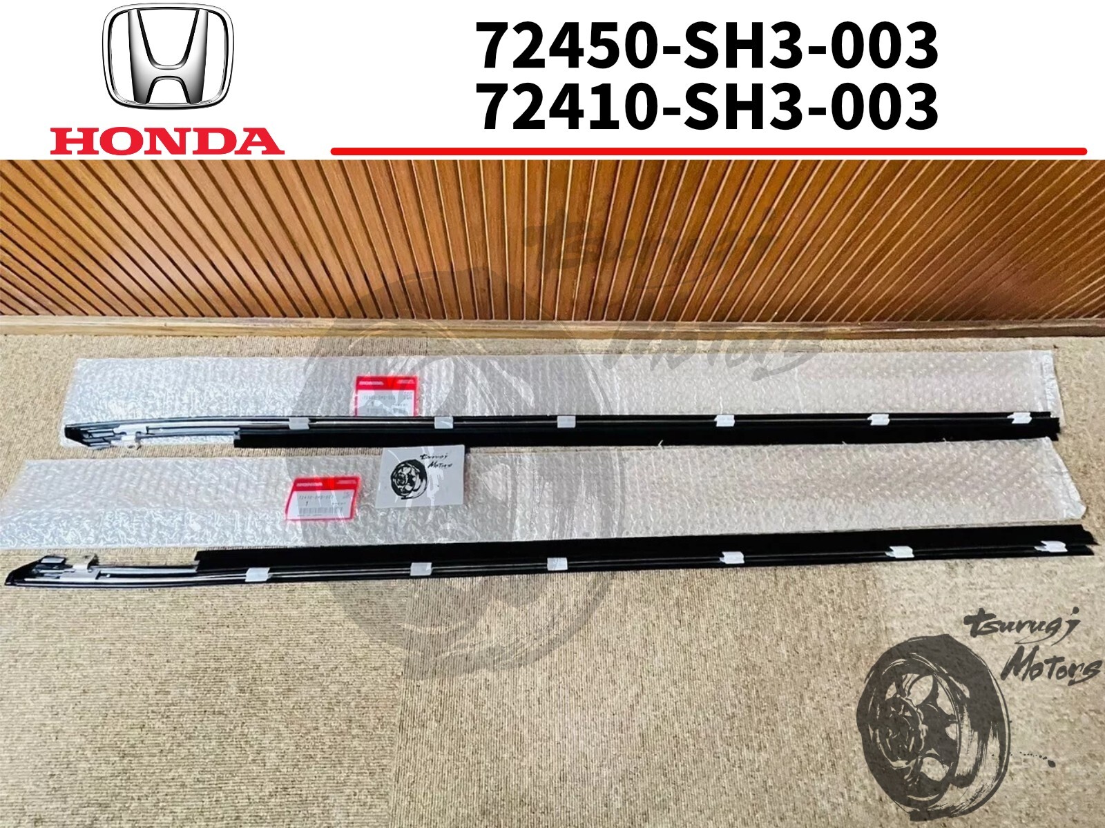 新品 純正 EF CR-X CRX フロント ドアモール フロントドア モール HONDA CRX EF8 EF9 SIR Genuine Front Door Window Molding