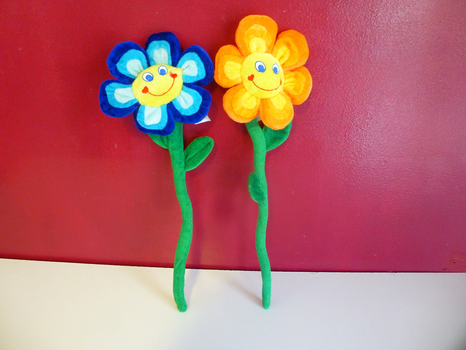 ぬいぐるみ Musical petals fleur flower baayplay Plush Flower Bendable Stem Bouquet of 2 Blue & Orange 3