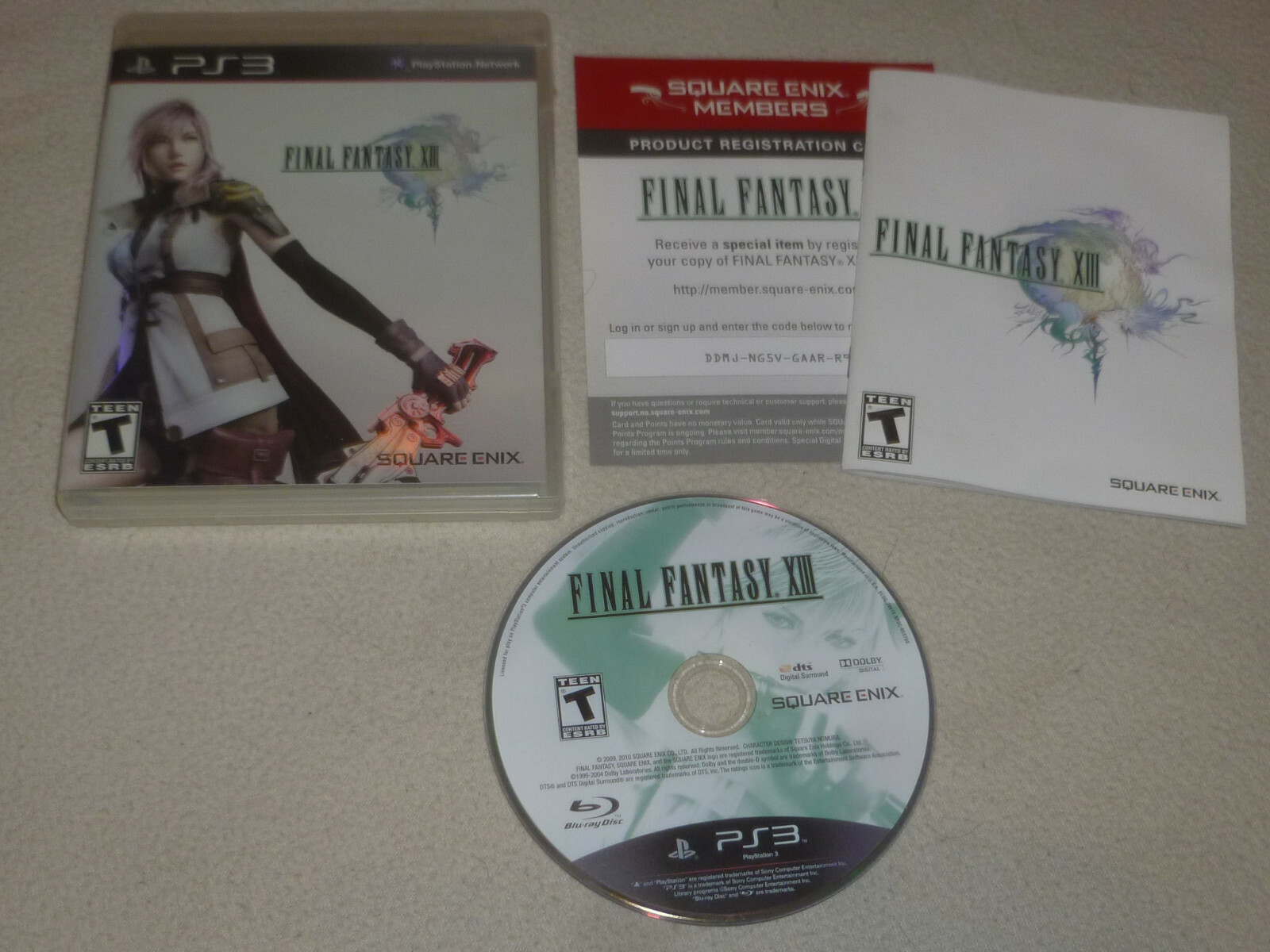 PLAYSTATION 3 VIDEO GAME FINAL FANTASY XIII W CASE & MANUAL