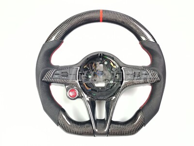 for Alfa Romeo Giulia Stelvio 2017-2019 Real Carbon fiber steering wheel + Trim