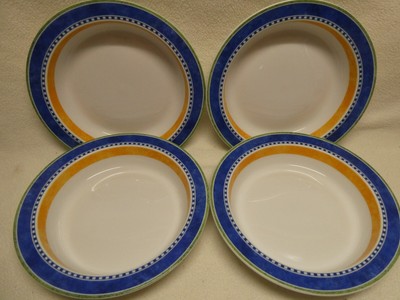 Dansk Bistro Belgian Blue (4) 8 1/8'' Soup Bowls Excellent