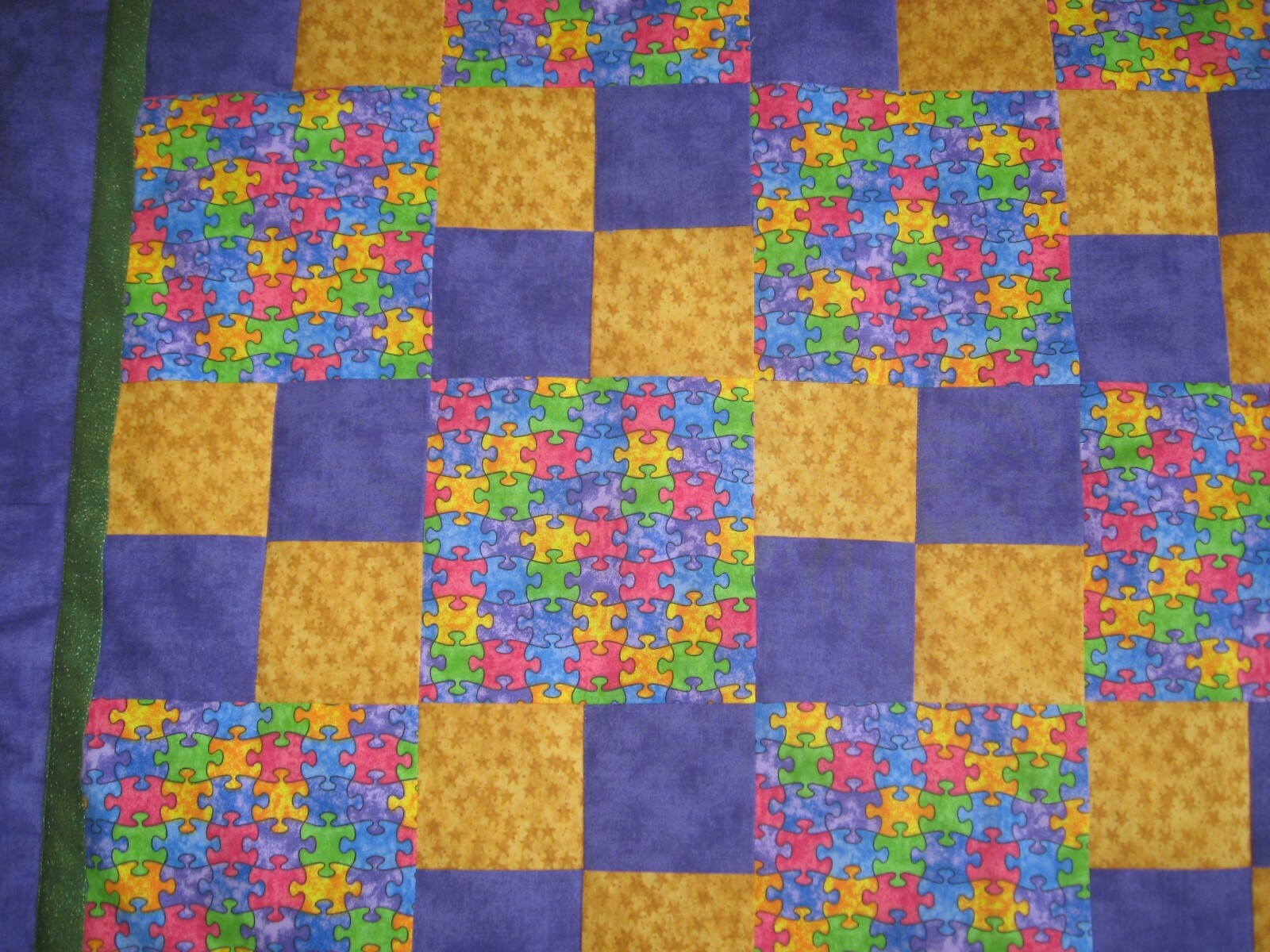 Puzzle Pieces Print Baby Patchwork Quilt