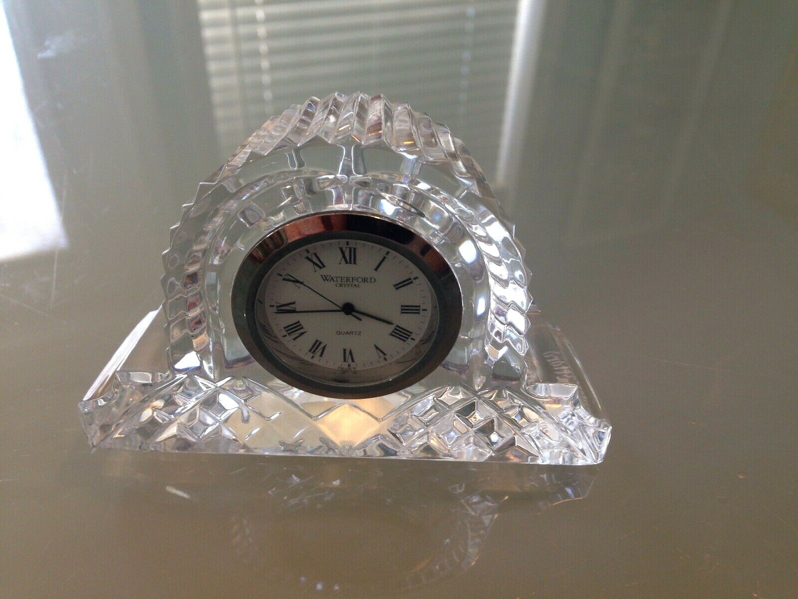 Waterford Ireland Lead Crystal Lismore Cottage Mantle Desk Rare Clock France