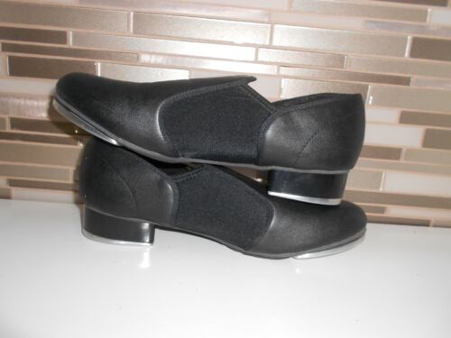 Revolution Dance BLACK Slip On ELASTIC SIDES Tap Shoes Women