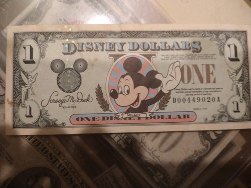 Series 1998 $1 One Dollar Disney Mickey Mouse Low Serial