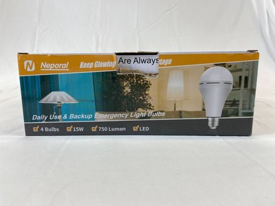 Neporal Lightbulbs 4 Pack 15W 750 Lumen LED Daily Use Open Box Indoor Use
