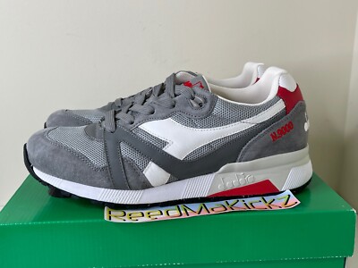 Diadora N9000 H Mesh Italia Heritage Grey White Red Mens Made In Italy 75069