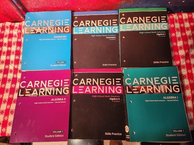 Carnegie Learning Algebra 1 & 2 and Geometry student and Skills Practice books