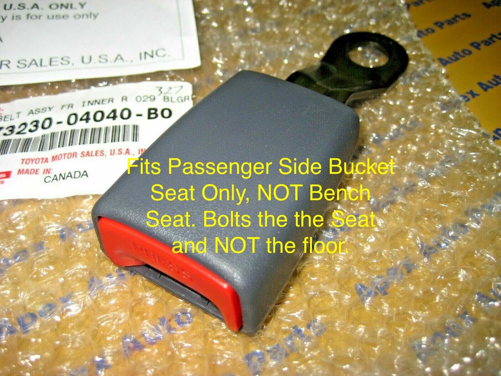 Toyota Tacoma Passenger Side ONLY Front Seat Gray Belt Buckle Bucket Seat ONLY