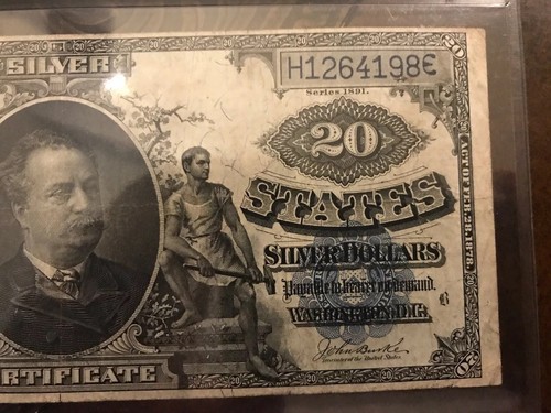 1891 $20 Silver Certificate