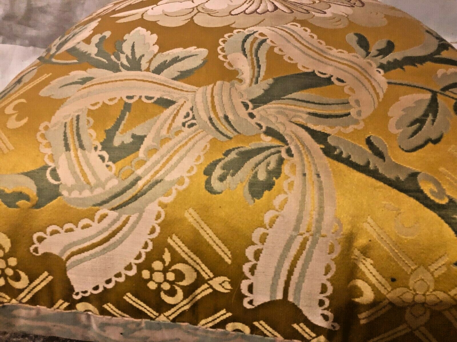 GOREGEOS COUTURE 'Pergolesi' Fortuny Textile Decorative Bolster Pillow Pillows