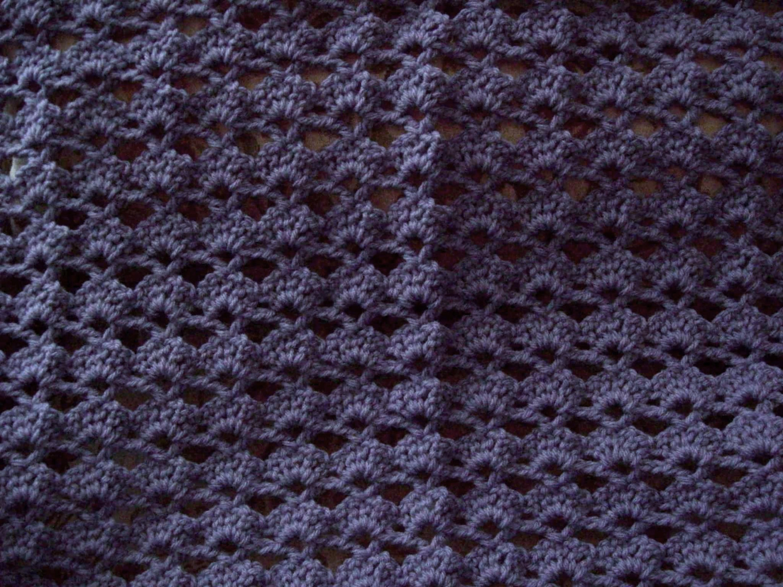 NWOT Handmade Crochet Afghan Throw Blanket Violet Purple  32