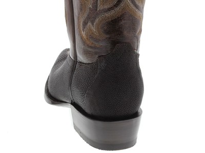 Pre-owned El Presidente Mens Western Cowboy Boots Brown Real Stingray Diamond Skin Leather J Toe