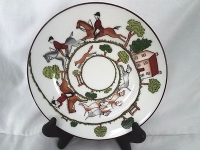COALPORT ENGLAND FINE BONE CHINA - HUNTING SCENE-  61/8'' BREAD & BUTTER PLATE
