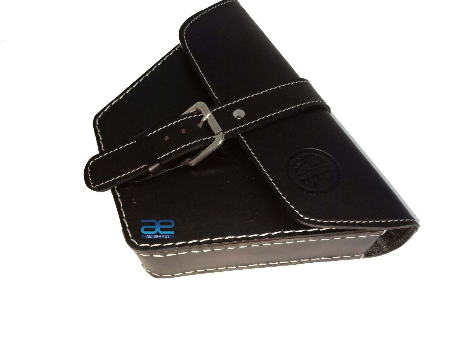 Genuine Leather Side Panel Bag Black Fits Royal Enfield Interceptor 650 cc  