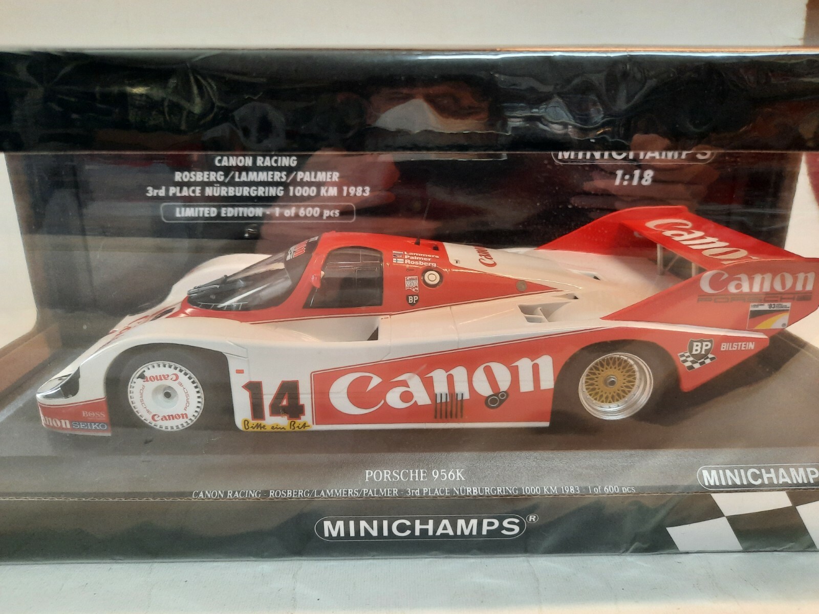 未開封 1/18 MINICHAMPS ポルシェ 956L 1983 #21 Minichamps Porsche 956#14 Rosberg CANON 1000 Km Nurburgring