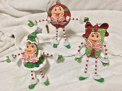 Three Katherine's 2014 Christmas CooCoo Clock Collection Whimsical Ornaments