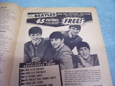 1964 Song Hits Magazine - Beatlemania Photos & Article +The Beatles Tour Listing