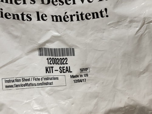 WHIRLPOOL Seal Kit 12002022 - OEM, Genuine