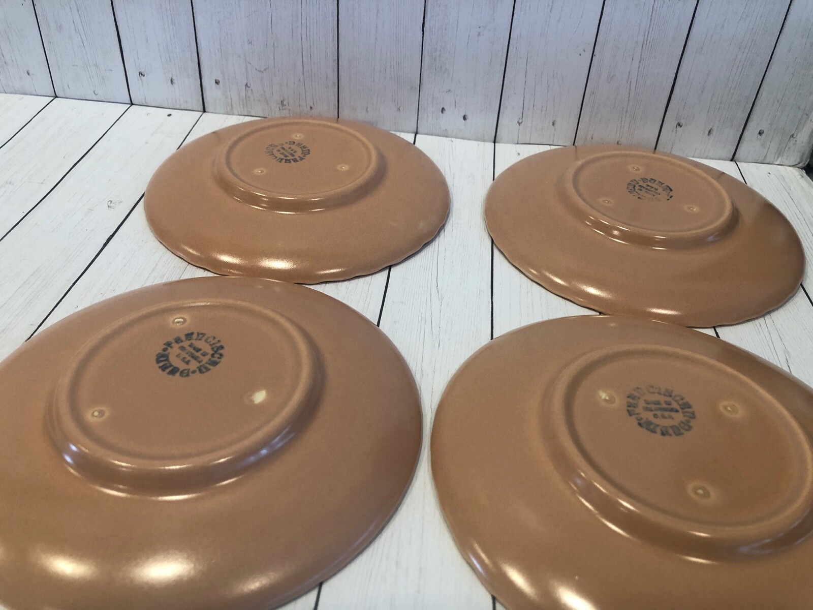 FRANCISCAN POTTERY CORONADO CORAL PINK 4 CUP SAUCER SETS Matte