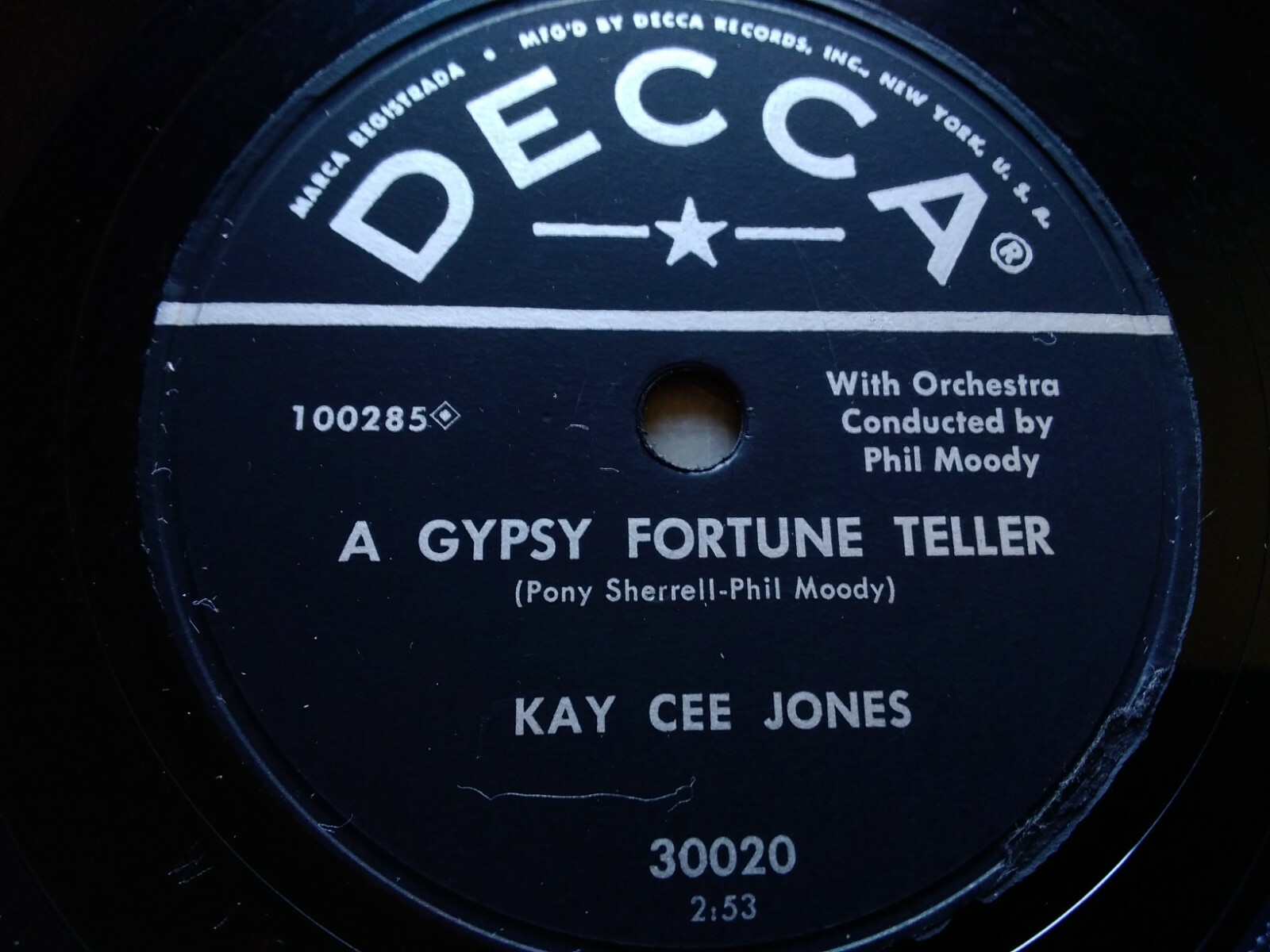 Kay Cee Jones 78rpm Single 10-inch Decca Records #30020 A