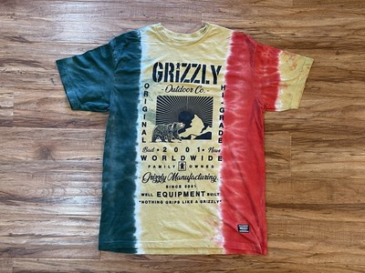 Grizzly Grip tape Authentic Tagline Short Sleeve Tee Shirt Tie Dye Size XL