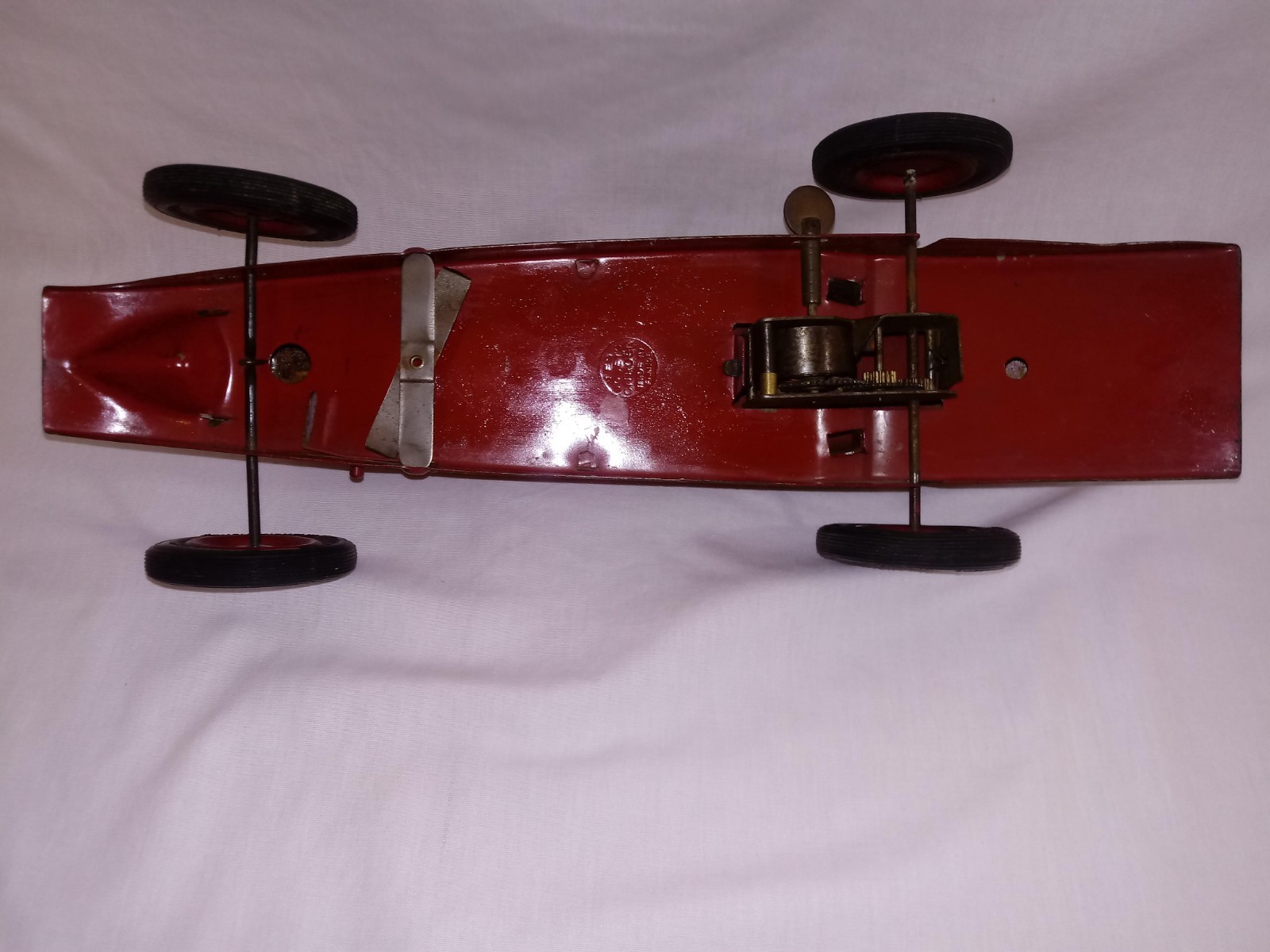 1935 JOUETS Citroen ROSALIE wind-up FRENCH BOAT TAIL race car VERY RARE w/LIGHT