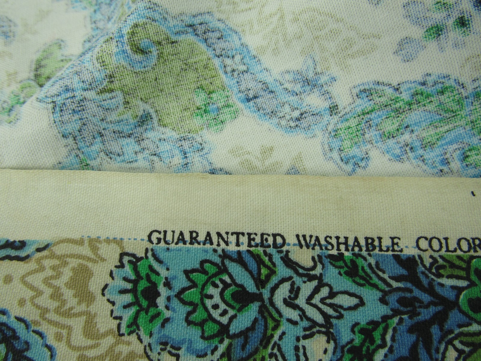 Vintage Mid Century Pattern Rights Inc. Damask Blue Upholstery Curtain Fabric