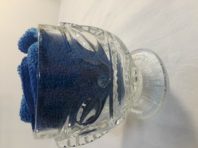 Vintage Tiki Hawaiian 2 Sided Clear Happy Sad Face Mai Tai Glass Mug Cup -Heavy!