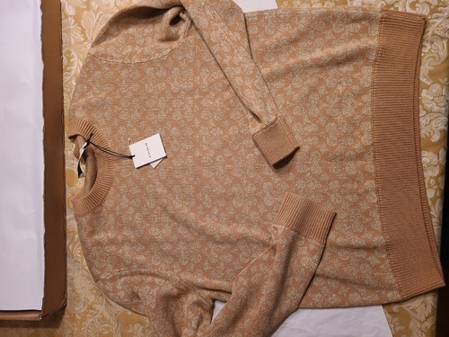 Pre-owned Coach Limited Edition  Logo Men Sweater Large Cotton Blend Authentic In Brown
