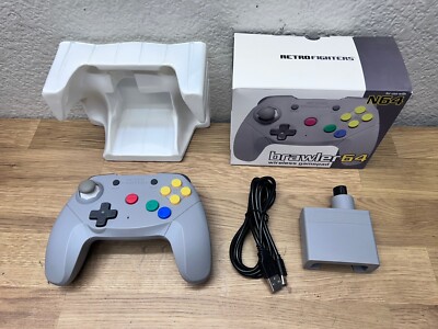 Retro Fighters Brawler64 Gray Nintendo N64 Wireless Gamepad Controller