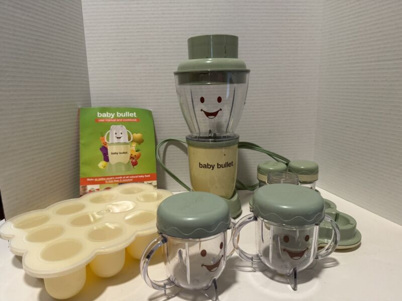 Baby Bullet Blender Processor System Green With Accessories-Used-Works