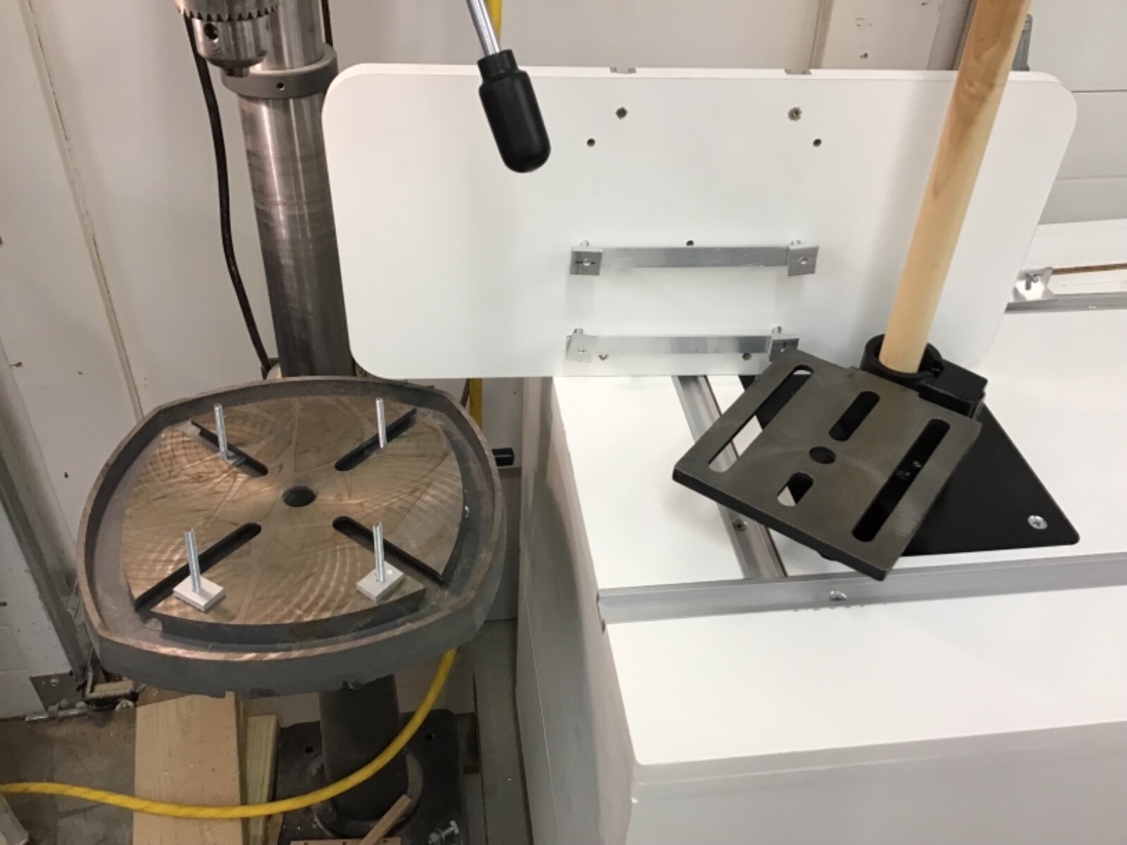 Drill Press Table With Adjustable Fence And Stop Block, Vise Compatible T-track