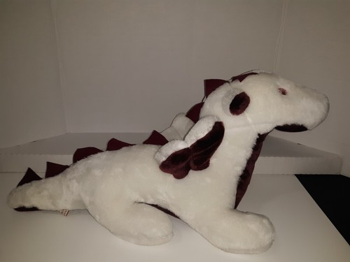 Dragon Plush Stuffed Animal Handcrafted White Brown Kerri's 