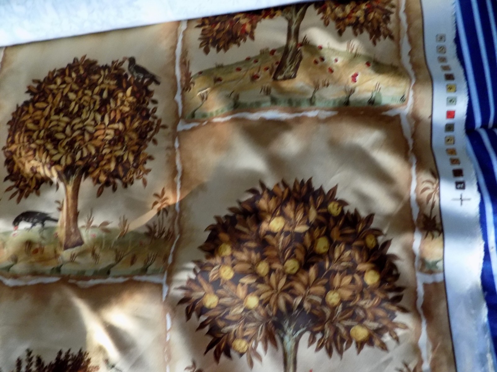 SCHUMACHER MEDIEVAL BOTANICA GOLDEN BROWN FRUIT TREES FABRIC 58