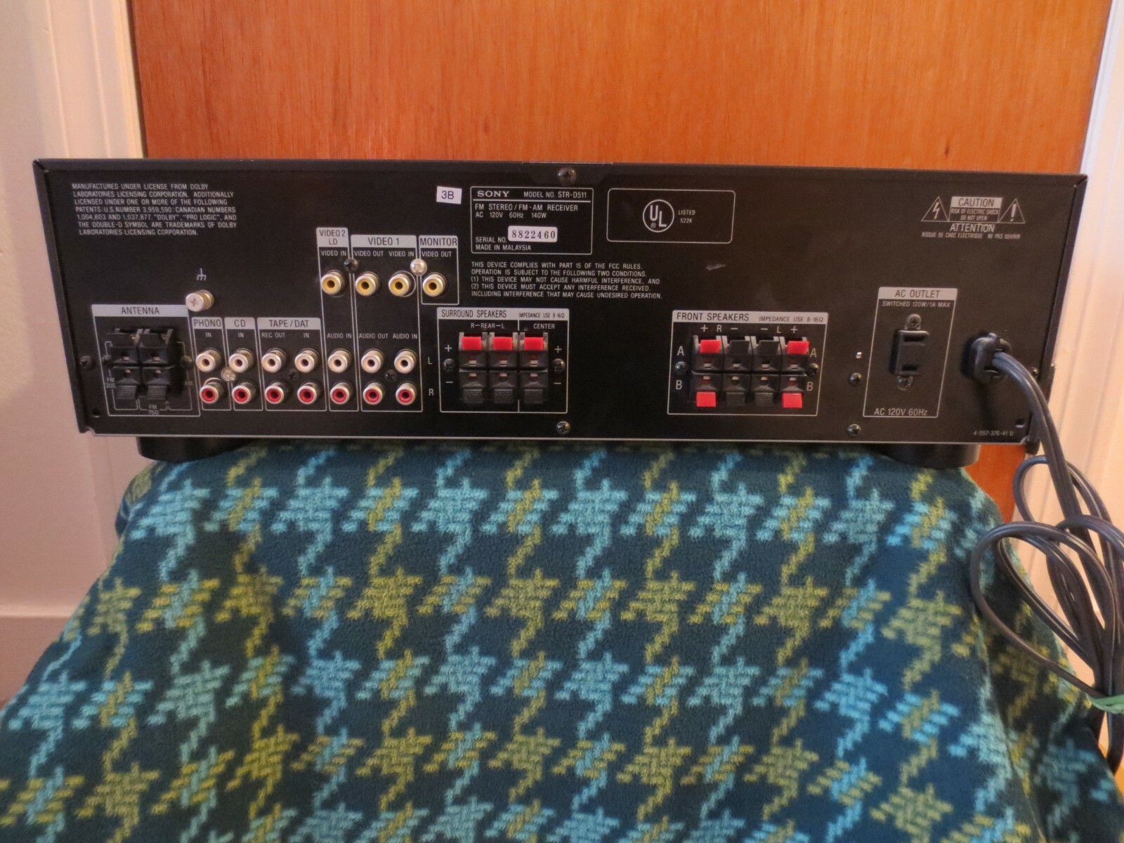 Sony STR-D511  5 Channel 110 Watt Surround Stereo Receiver w/ Phono Preamp