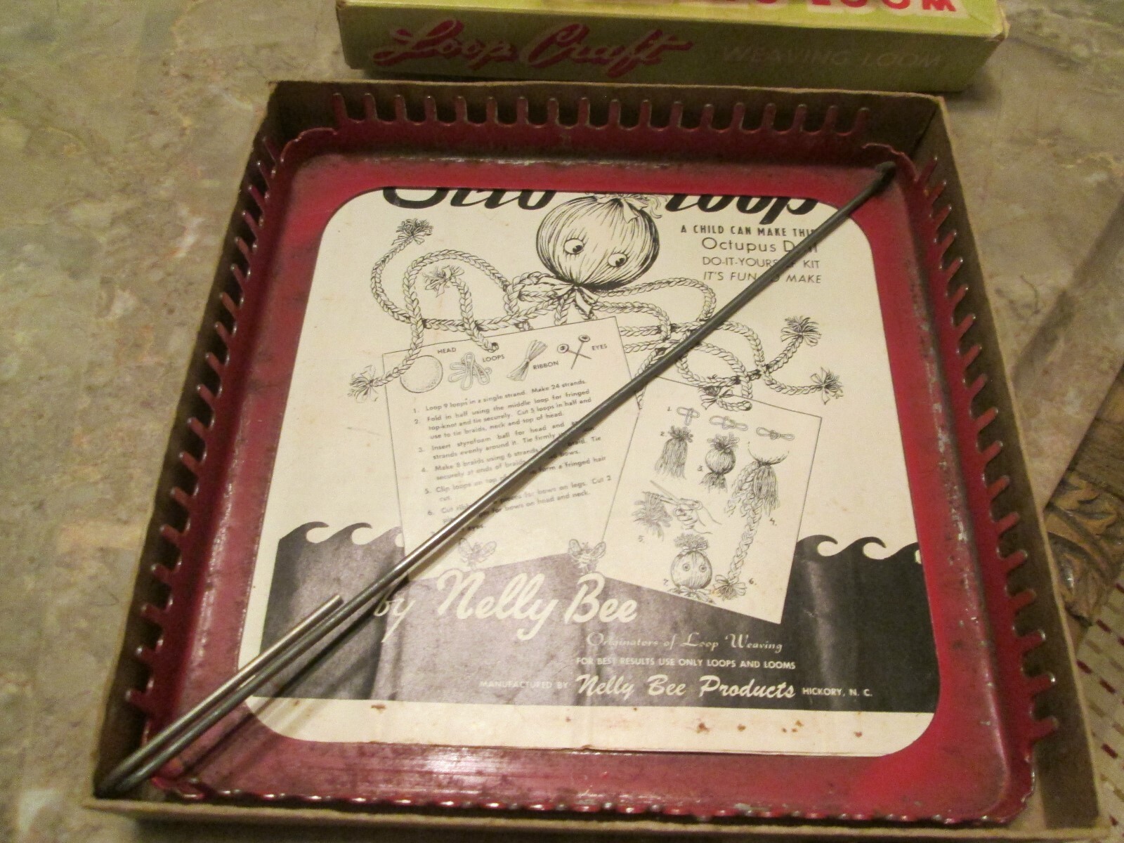 Loop Craft Vintage Metal Weaving Loom Original Box & Instruction Booklet Art 101