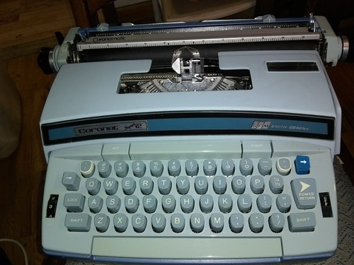 Vintage Smith-Corona Coronet Super 12 Blue 2 Tone Typewriter Electric Working