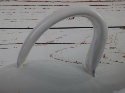 White Enamel Urinal with White Rounded Handle