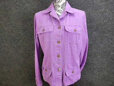 Chadwick's Women's Purple Jean Jacket 100% Cotton Size 10