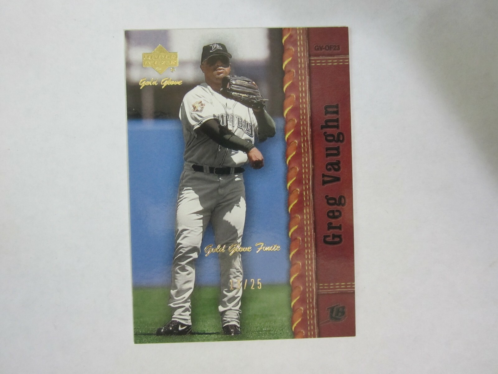 2001 Gold Glove Finite # 9 Greg Vaughn Card (B19) Tampa Bay Rays