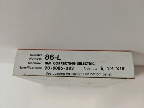 NEW -  Nu-Kote 86-L IBM  Selectric II, III Lift-off Tape Pack of 6 -.25