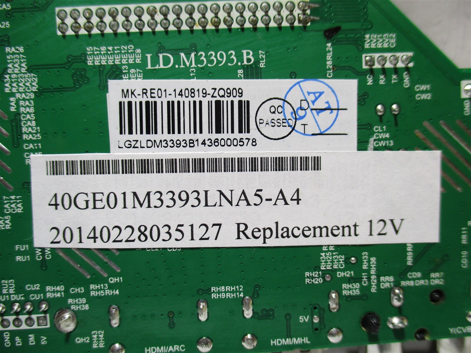 RCA (40GE01M3393LNA5-A4) Main I/O Video Control PCB Board Replacement Part