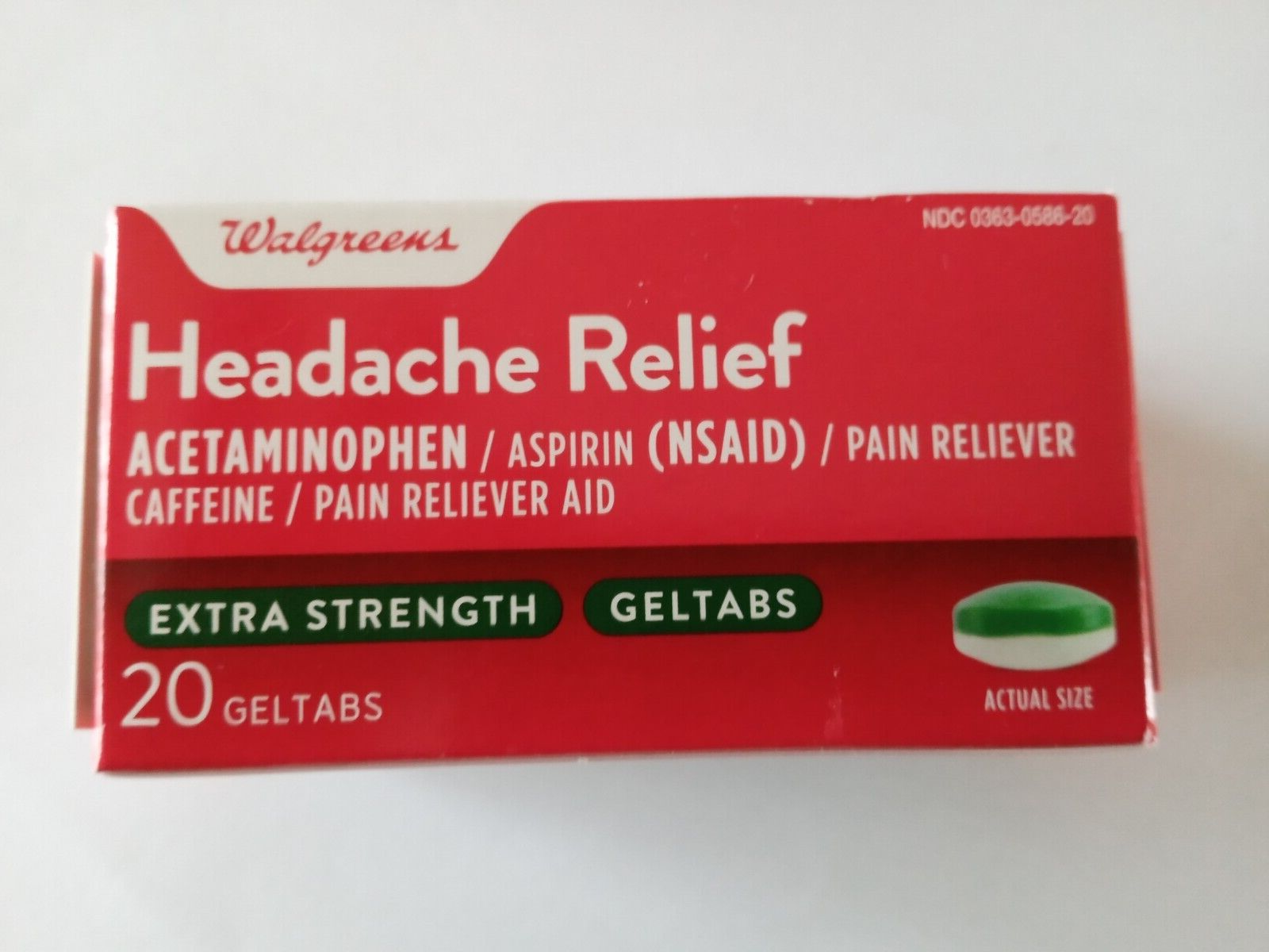 Headache Relief 20 Geltabs Compare To Excedrin~10/2023