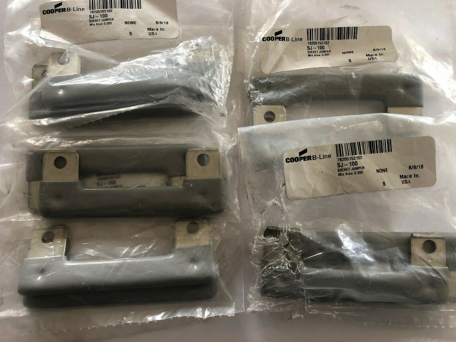 (5) NEW COOPER B LINE SJ-100 SOCKET JUMPER 100/200 AMPS RATING , MADE IN USA