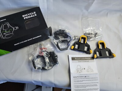 RockBros Bicycle Self-Locking Pedals Road Bike SPD-SL Clipless Pedals w/ Cleats